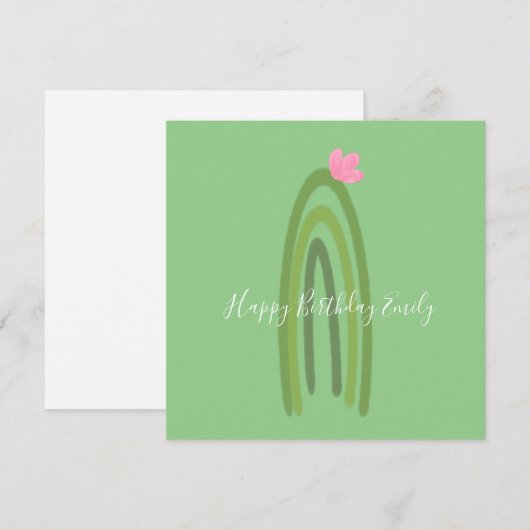 Cactus Rainbow Illustration Birthday (Voorkant / Achterkant)