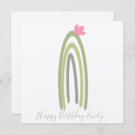 Cactus Rainbow Illustration Earthy (Voorkant / Achterkant)