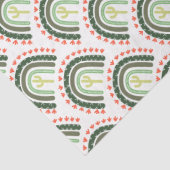 Cactus Rainbow Oranje Green White Modern Tissuepapier (Detail)