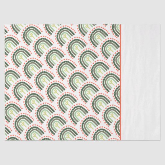 Cactus Rainbow Oranje Green White Modern Tissuepapier (Voorkant)