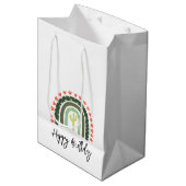 Cactus Regenboog Gelukkige Verjaardag Modern Deser Medium Cadeauzakje (Voorkant Gekanteld)