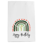 Cactus Regenboog Gelukkige Verjaardag Modern Deser Medium Cadeauzakje (Voorkant)