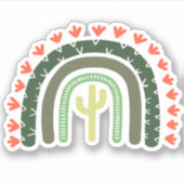 Cactus Regenboog Moderne Woestijn Artisan Zuidwest Sticker (Voorkant)