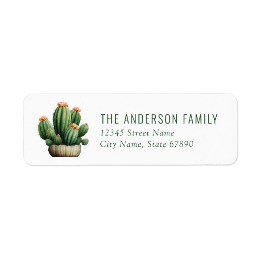 Cactus Return Address Labels (Voorkant)