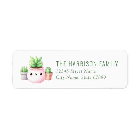 Cactus Return Address Labels (Voorkant)