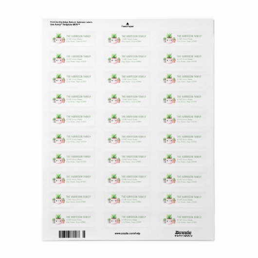 Cactus Return Address Labels (Full Sheet)