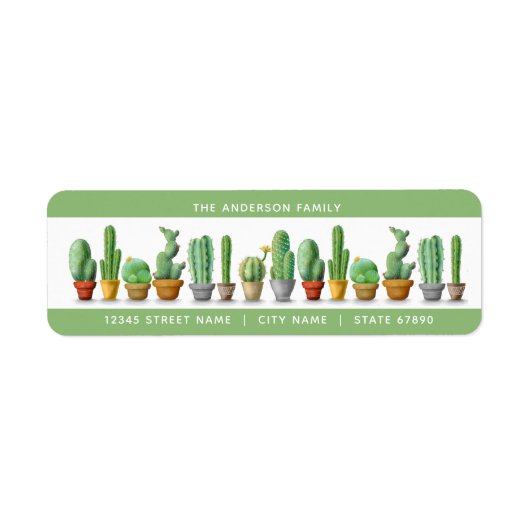 Cactus Return Address Labels (Voorkant)