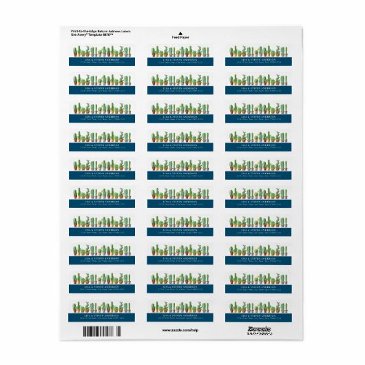 Cactus Return Address Labels (Full Sheet)