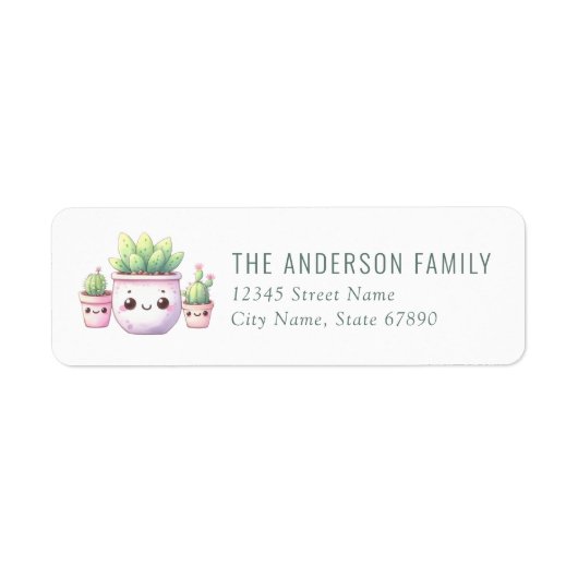 Cactus Return Address Labels (Voorkant)