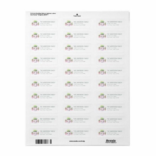 Cactus Return Address Labels (Full Sheet)