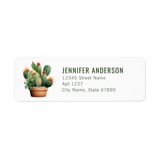 Cactus Return Address Labels (Voorkant)