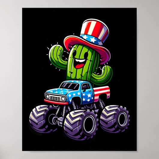 Cactus rijdende monstertruck 4 juli poster (Voorkant)
