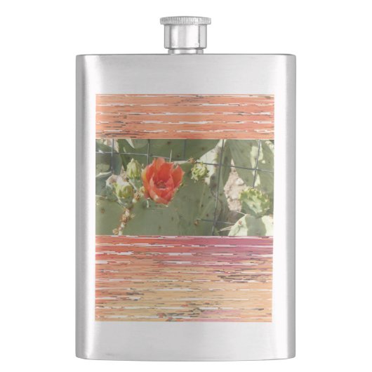 Cactus Roestvast en prachtig stalen kolf Flacon (Voorkant)