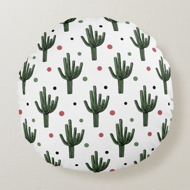 Cactus Rond Kussen (Voorkant)