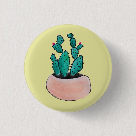 Cactus Ronde Button 3,2 Cm (Voorkant)