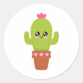 Cactus Ronde Sticker (Voorkant)