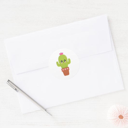 Cactus Ronde Sticker (Envelop)