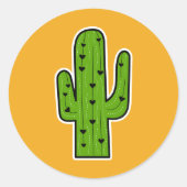 Cactus Ronde Sticker (Voorkant)