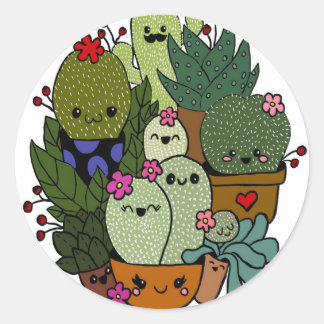 cactus ronde sticker