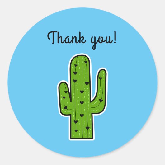 Cactus Ronde Sticker (Voorkant)