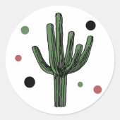 Cactus Ronde Sticker (Voorkant)