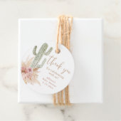 Cactus roze bloem boho meisje baby shower bedankt bedankjes labels (In situ)