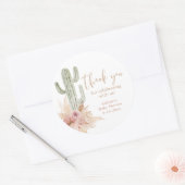 Cactus roze bloem boho meisje baby shower dank je ronde sticker (Envelop)