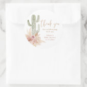 Cactus roze bloem boho meisje baby shower dank je ronde sticker (Tas)