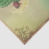 Cactus Roze Bloem Ephemera Collage Art No5 Tissuepapier (Detail)