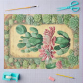 Cactus Roze Bloem Ephemera Collage Art No6 Tissuepapier (Craft)
