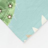 Cactus, roze bloemen: licht decor fleece deken (Hoek)