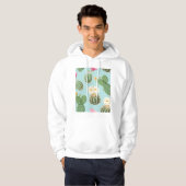 Cactus, roze bloemen: licht decor hoodie (Voorkant volledig)