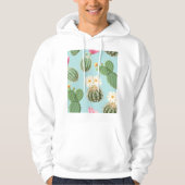 Cactus, roze bloemen: licht decor hoodie (Voorkant)