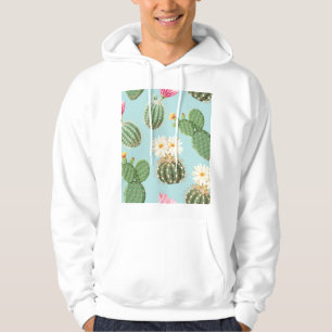 Cactus, roze bloemen: licht decor hoodie