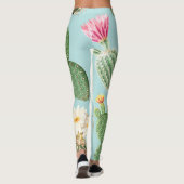 Cactus, roze bloemen: licht decor leggings (Achterkant)