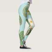 Cactus, roze bloemen: licht decor leggings (Rechts)