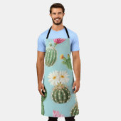 Cactus, roze bloemen: licht decor schort (Gedragen)