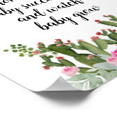 Cactus roze bloemig Neem een Baby succulent Poster (Hoek)