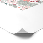 Cactus Roze Groen Bloemen Patroon Art Print (Hoek)