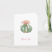 Cactus Roze Lint Baby Meisje Douche Bedankkaart (Voorkant)