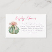 Cactus Roze Lint Baby Meisje Douche Display Douche Informatiekaartje (Voorkant)
