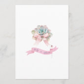 Cactus Roze Lint Baby Meisje Douche Menu (Achterkant)