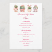 Cactus Roze Lint Baby Meisje Douche Menu (Voorkant)