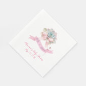 Cactus Roze Lint Baby Meisje Douche Servetten (Hoek)