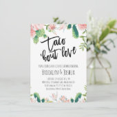 Cactus Roze Taco 'bout Love Koppels Bruiloft Kaart (Staand voorkant)