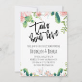 Cactus Roze Taco 'over Love Couples Bruiloft Kaart (Voorkant)