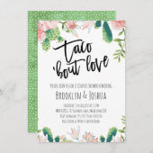 Cactus Roze Taco 'over Love Koppels Bruiloft Kaart (Voorkant / Achterkant)