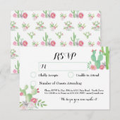 Cactus RSVP Huwelijksfeest Reactiekaarten Cacti Kaartje (Voorkant / Achterkant)