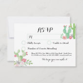 Cactus RSVP Wedding Fiesta Response Cards Cacti (Voorkant)