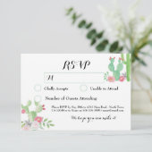 Cactus RSVP Wedding Fiesta Response Cards Cacti (Staand voorkant)